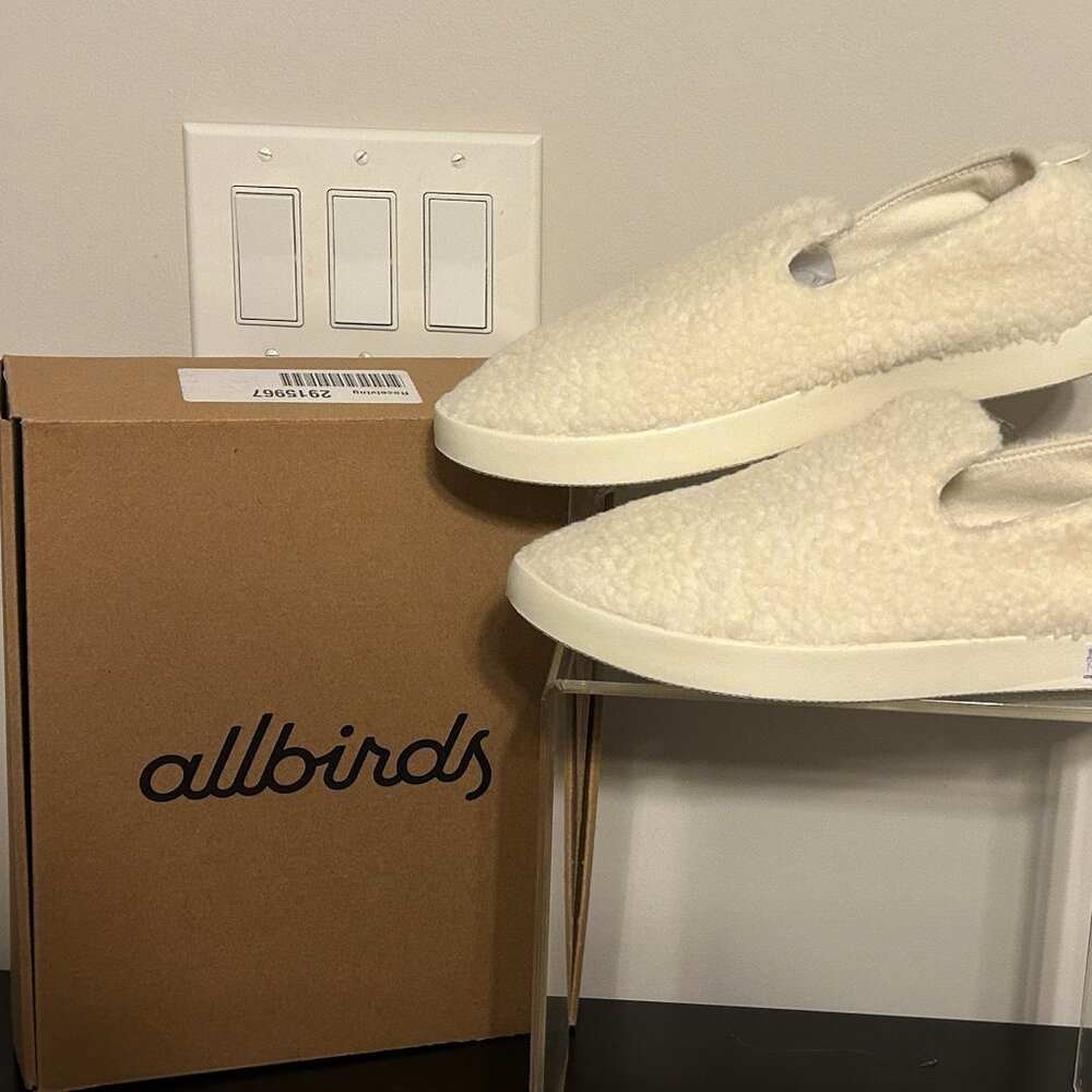 NIB Mens ALLBIRDS Wool Lounger Size 11 Fluff Natural White Slip-On Loafer NEW